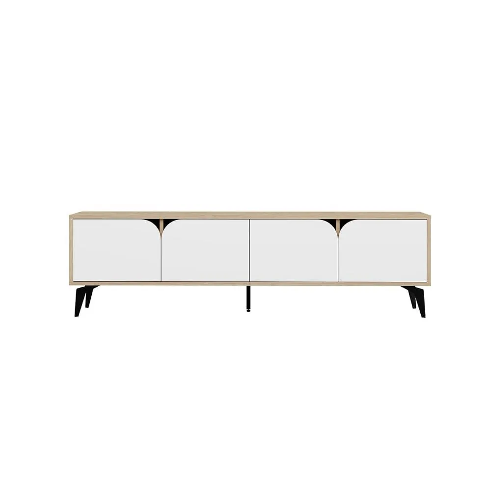 Carro Tv Dublin Melanina Natural/Blanco Hasta 65"