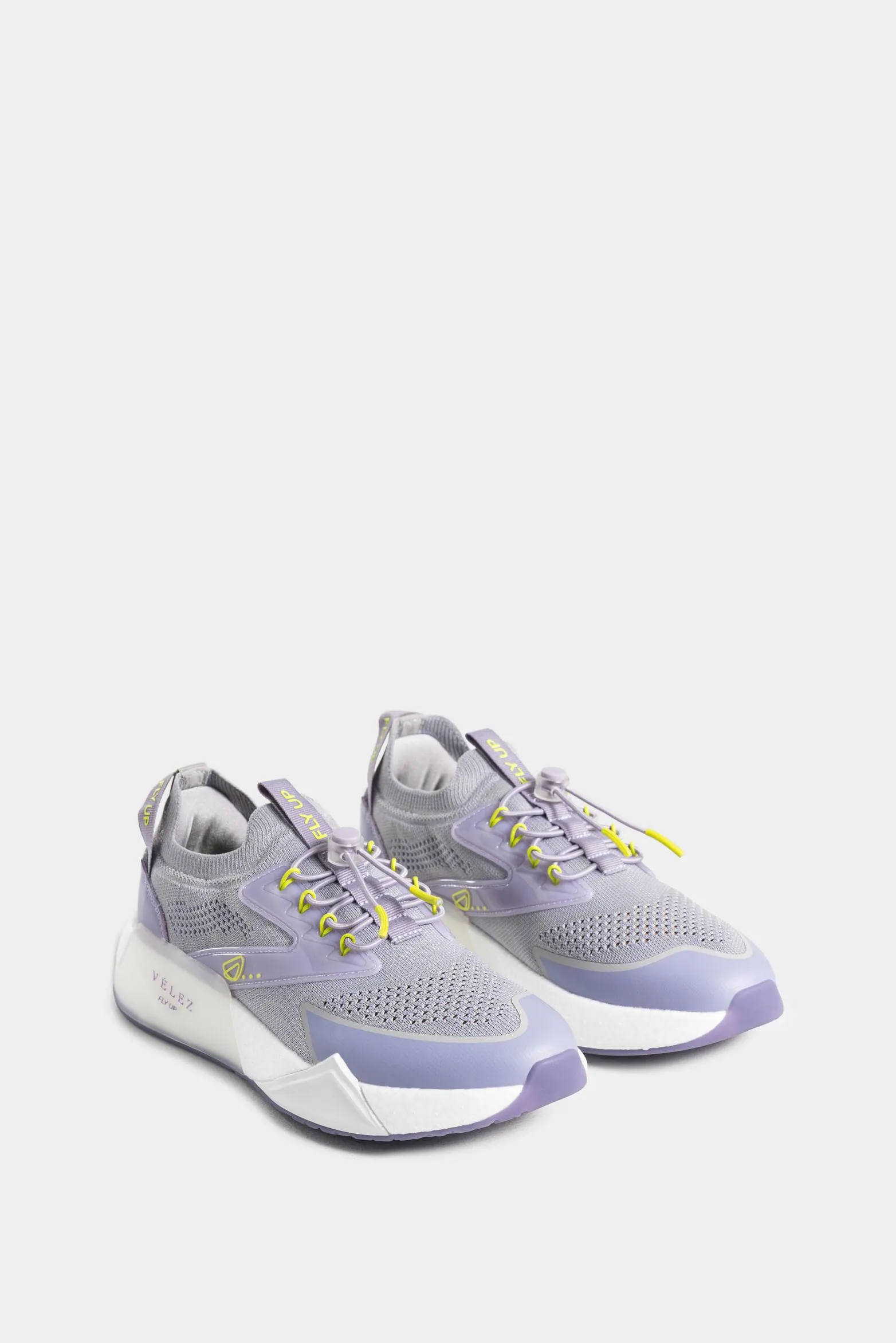 Tenis Fly Up freedom de textil y cuero para mujer detalles neón