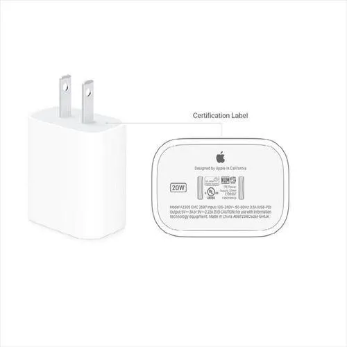 Cargador Original Apple Tipo C 20W Carga Rápida