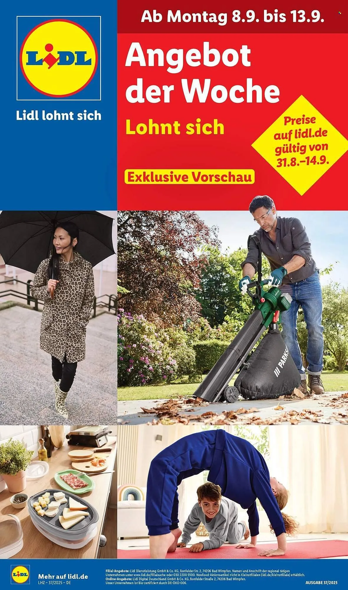 Lidl Prospekt von 8. September bis 13. September 2025 - Prospekt seite 1