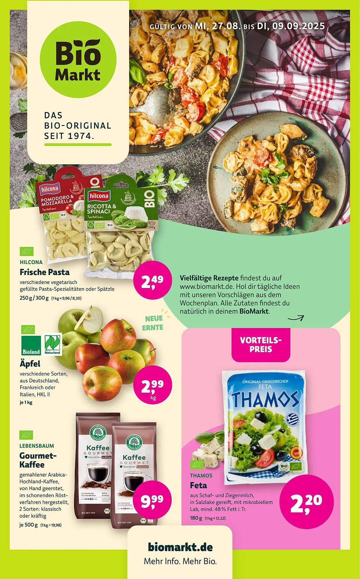Aleco Biomarkt Prospekt von 27. August bis 9. September 2025 - Prospekt seite 1