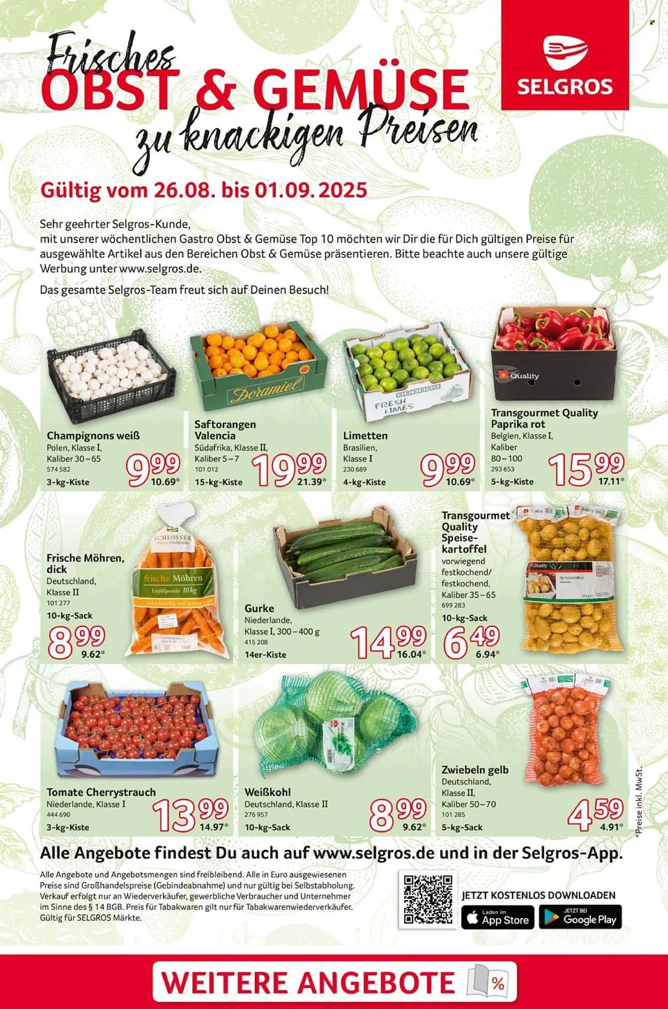 Selgros Prospekt von 26. August bis 1. September 2025 - Prospekt seite 1