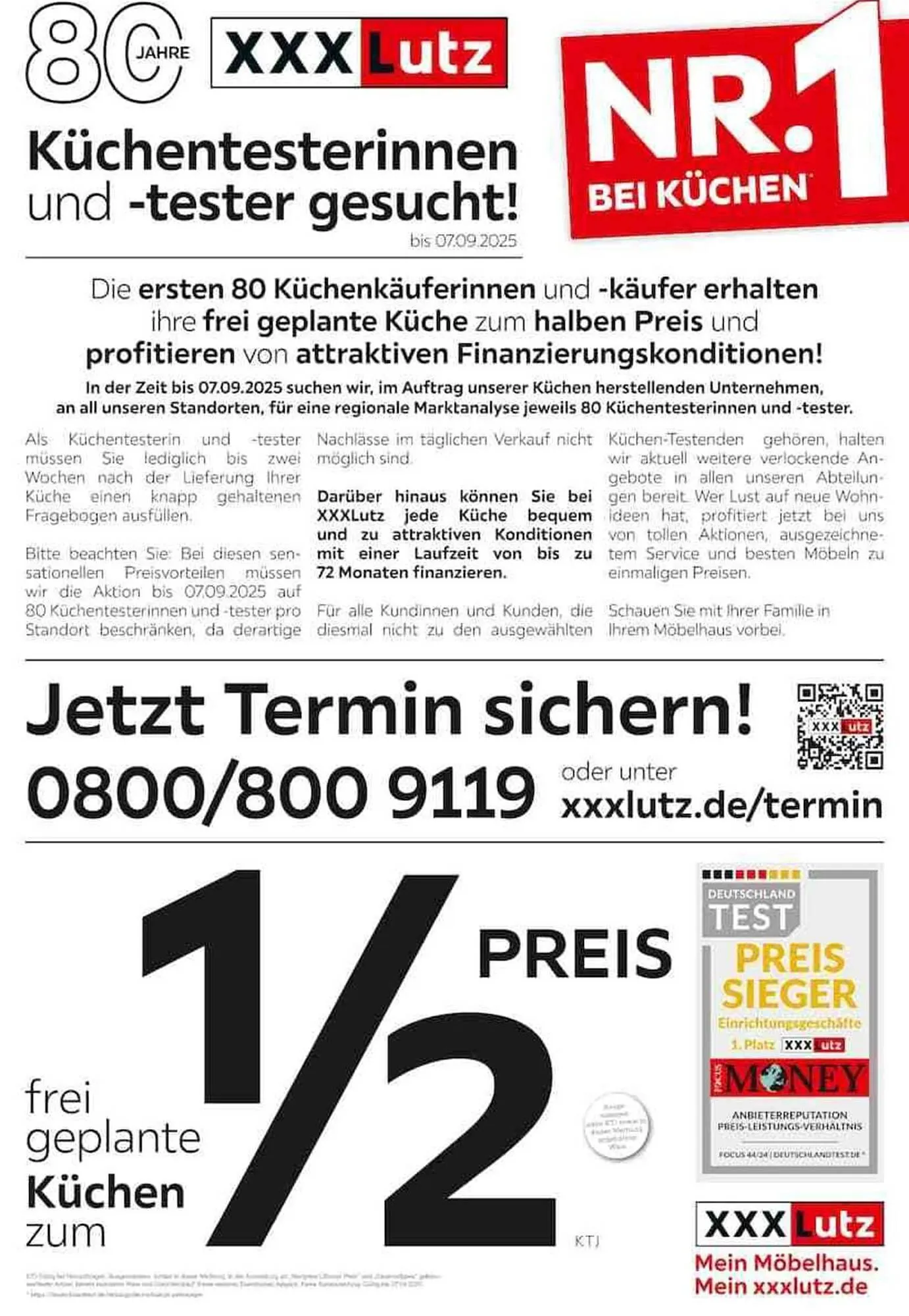 XXXLutz Prospekt von 25. August bis 7. September 2025 - Prospekt seite 1