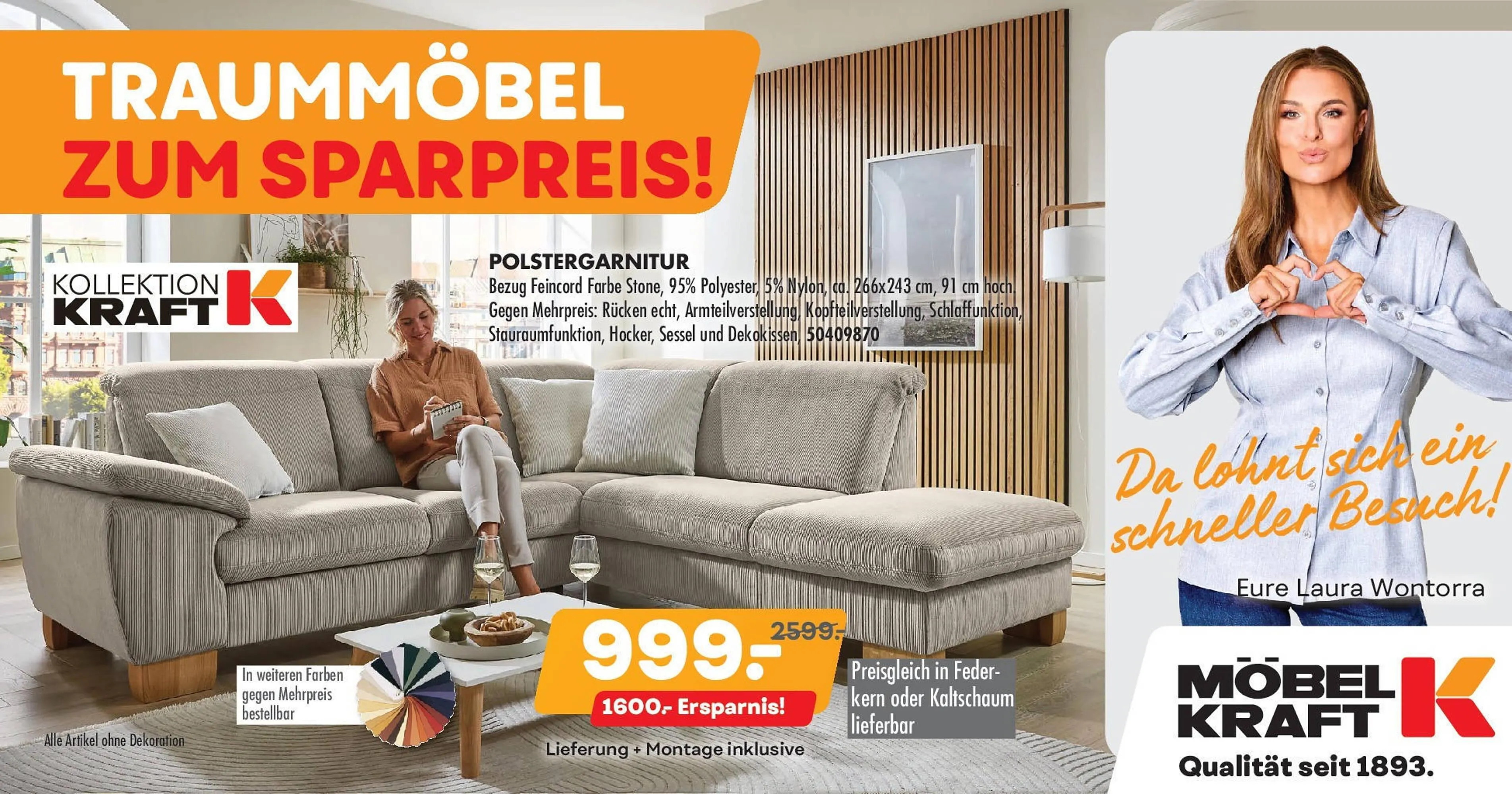 Möbel Kraft Prospekt von 26. August bis 23. September 2025 - Prospekt seite 1