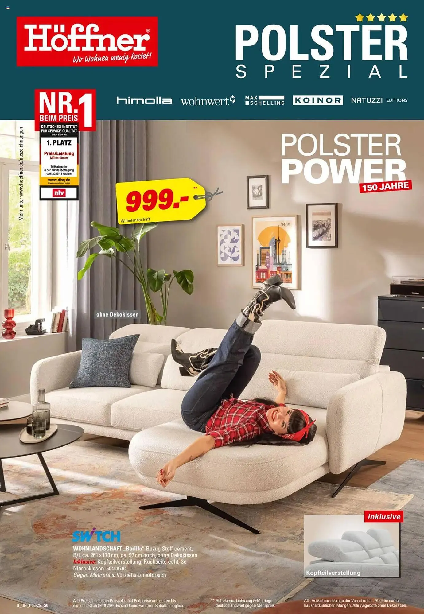 Höffner Prospekt von 27. August bis 9. September 2025 - Prospekt seite 1