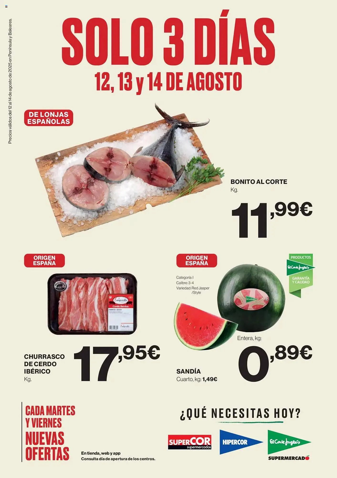 Catálogo de Folleto Hipercor 12 de agosto al 14 de agosto 2025 - Página 1
