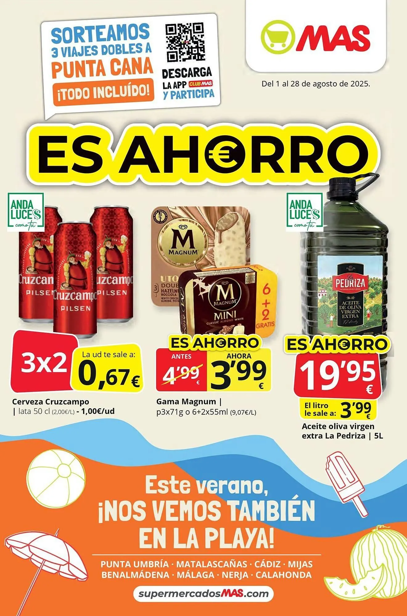 Catálogo de Folleto Supermercados MAS 1 de agosto al 28 de agosto 2025 - Página 1