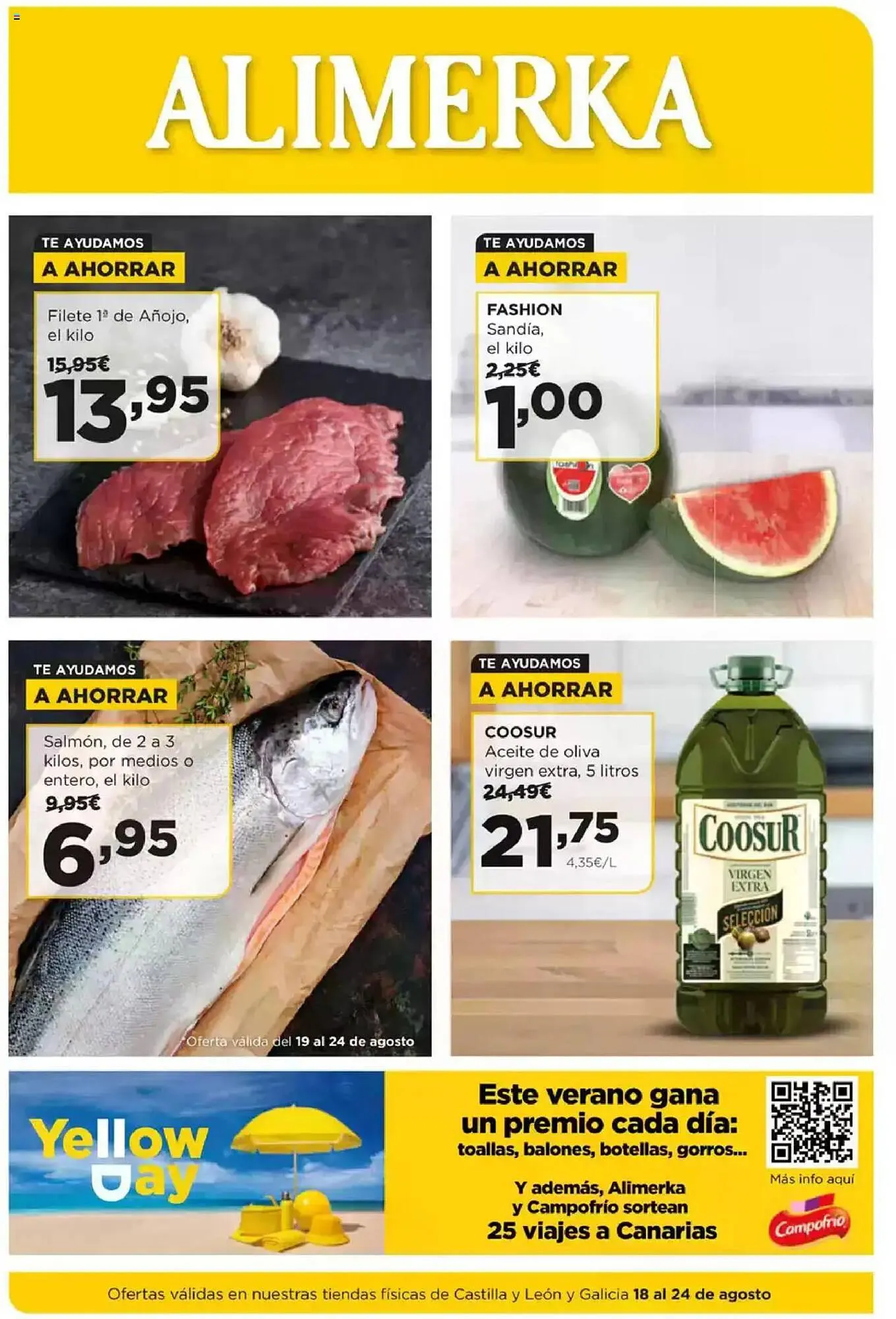 Catálogo de Folleto Alimerka 18 de agosto al 24 de agosto 2025 - Página 1
