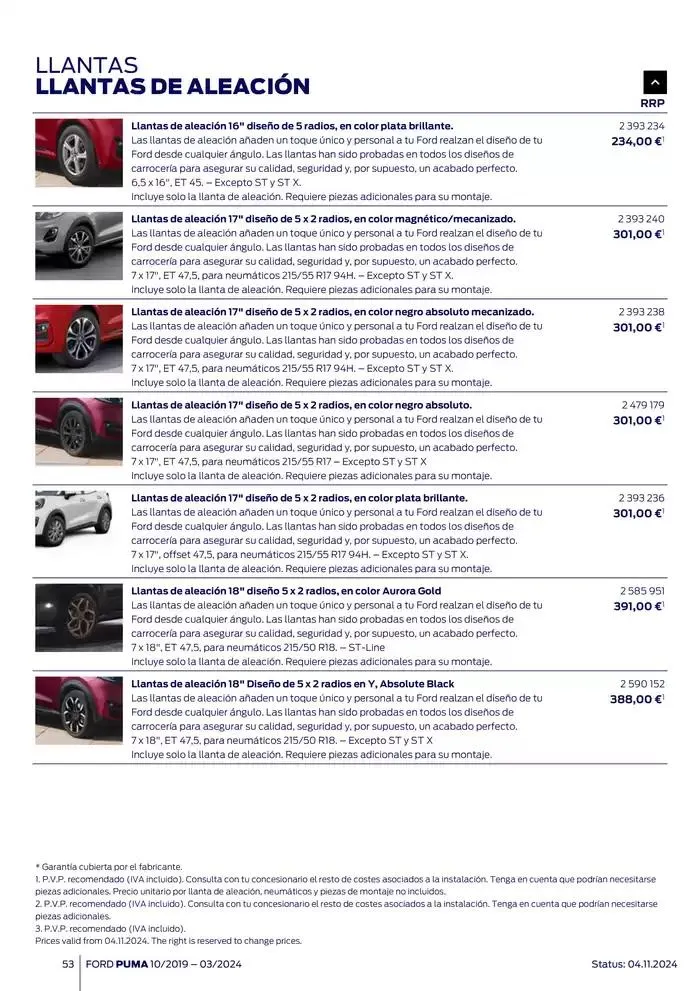 Catálogo de Ford de accesorios Ford Puma 13 de noviembre al 13 de noviembre 2025 - Página 53