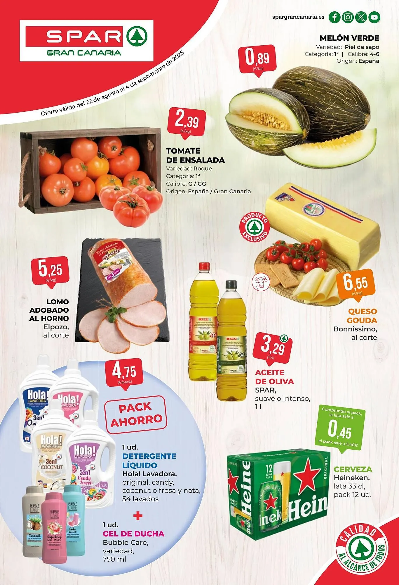 Catálogo de Folleto SPAR Gran Canaria 22 de agosto al 4 de septiembre 2025 - Página 1