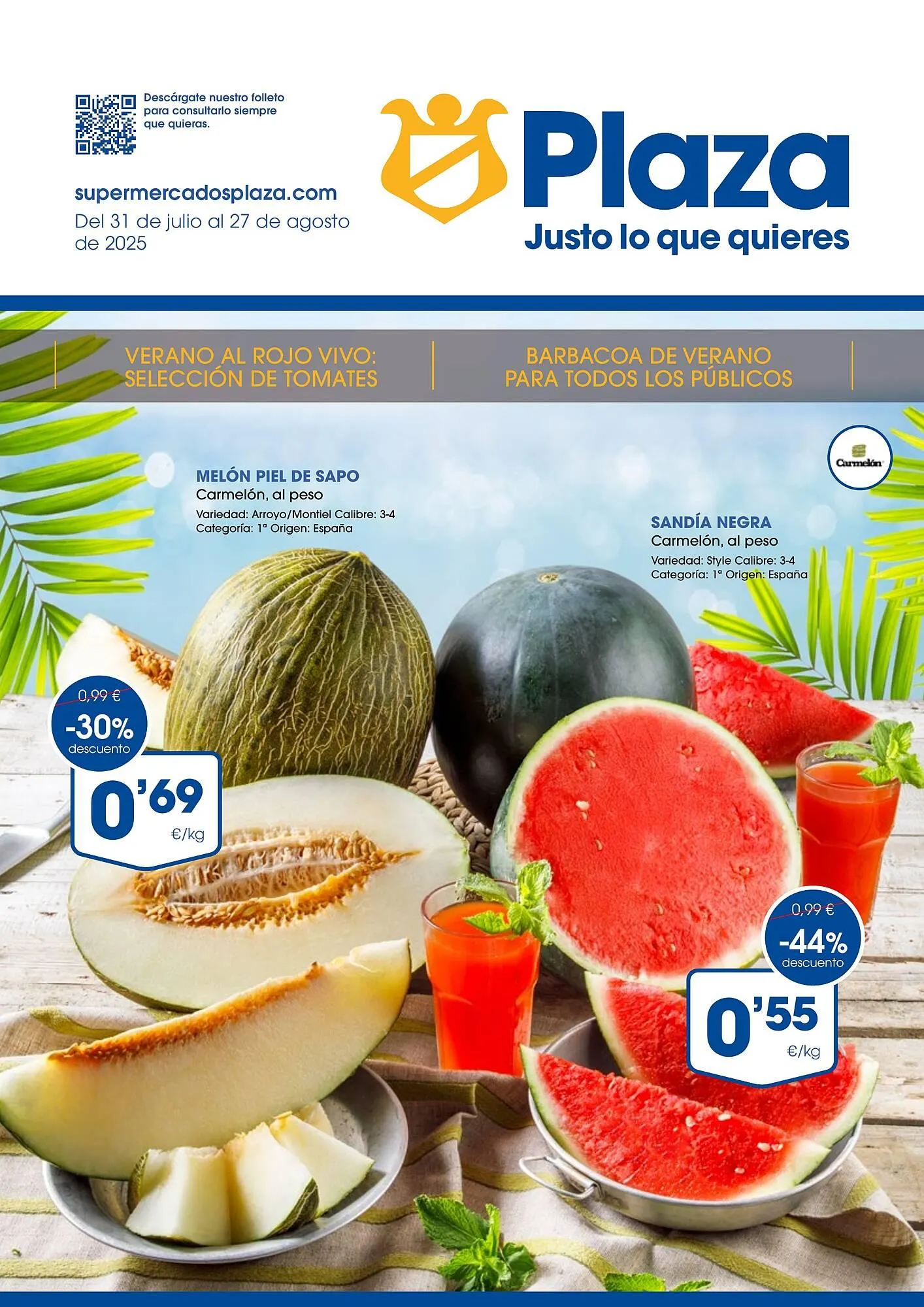 Catálogo de Folleto Supermercados Plaza 31 de julio al 27 de agosto 2025 - Página 1
