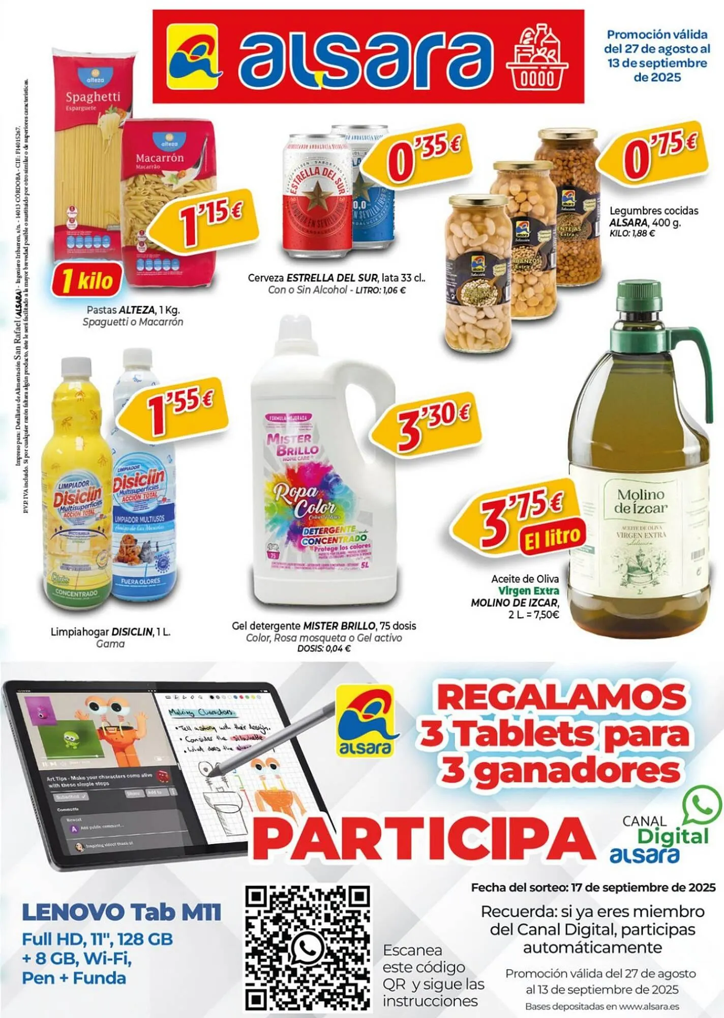 Catálogo de Folleto Alsara Supermercados 27 de agosto al 13 de septiembre 2025 - Página 1