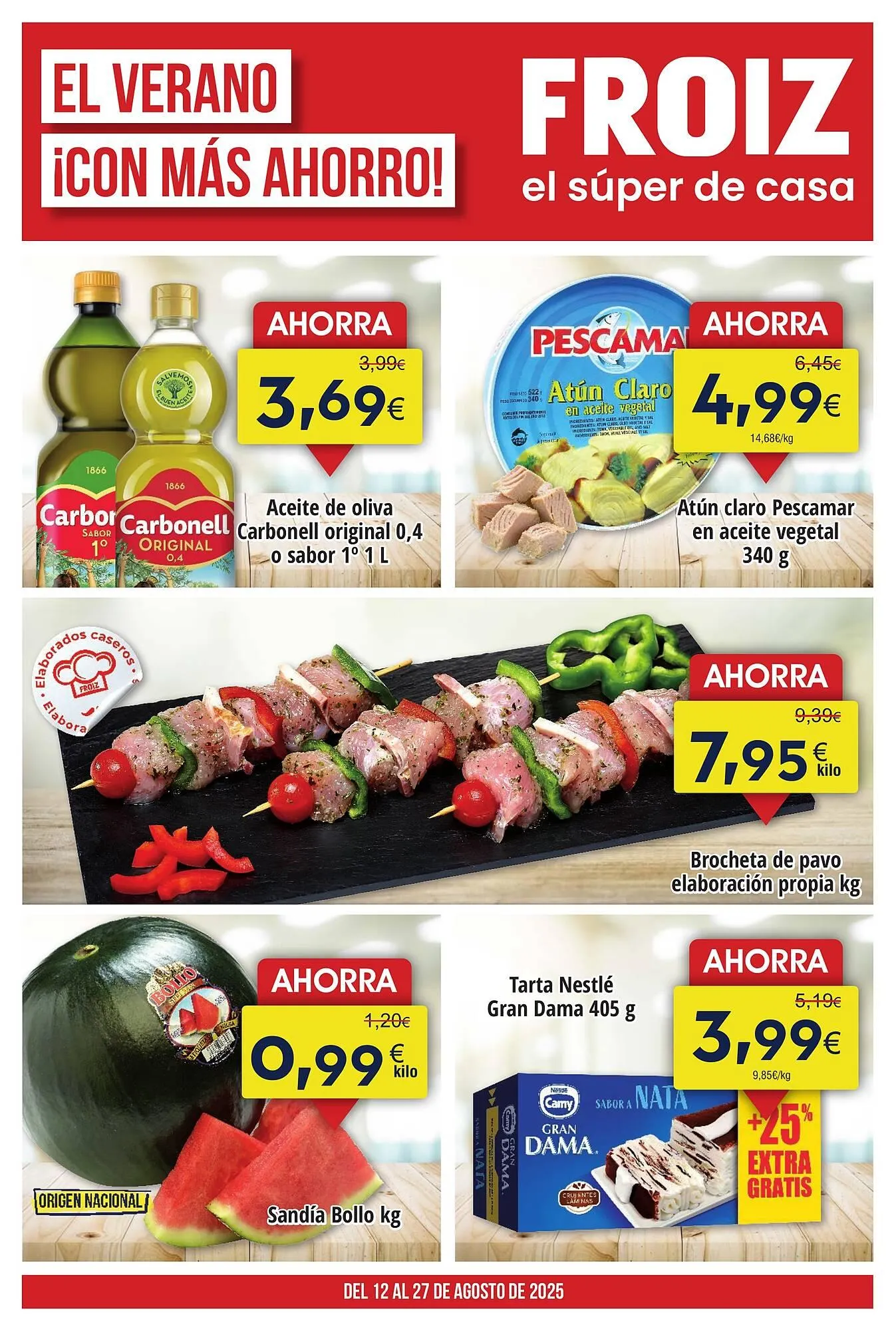 Catálogo de Folleto FROIZ 12 de agosto al 27 de agosto 2025 - Página 1