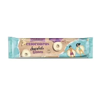 Roscos de galleta con chocolate blanco chocoaros GALLETECA BOLSA 150 GR