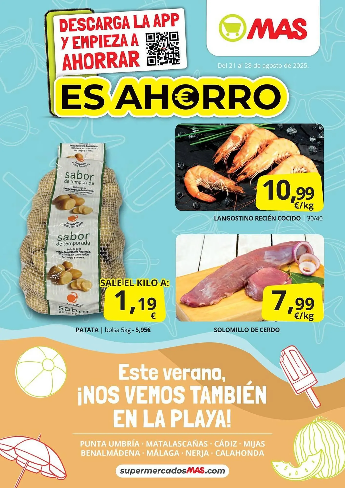 Catálogo de Folleto Supermercados MAS 21 de agosto al 28 de agosto 2025 - Página 1