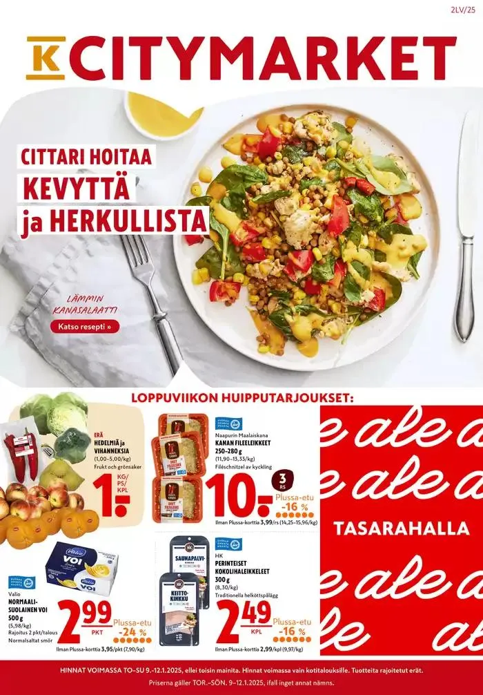 K-citymarket tarjoukset voimassa alkaen 9. tammikuuta - 16. tammikuuta 2025 - Tarjouslehti sivu 1