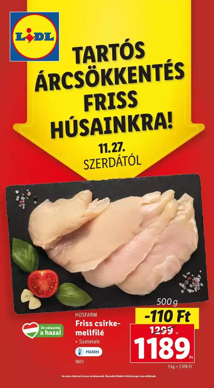 Katalógus Tartós árcsökkentés friss húsainkra november 27.-tól december 8.-ig 2024. - Oldal 1