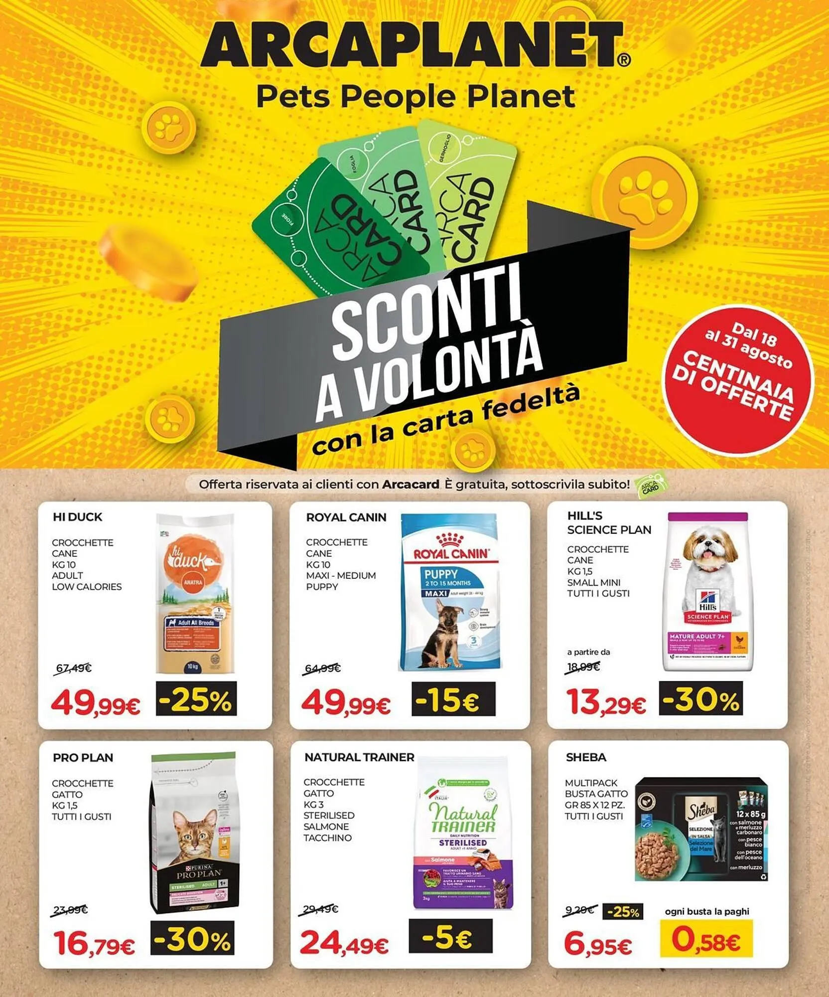 Volantino Arcaplanet da 18 agosto a 31 agosto di 2025 - Pagina del volantino 1