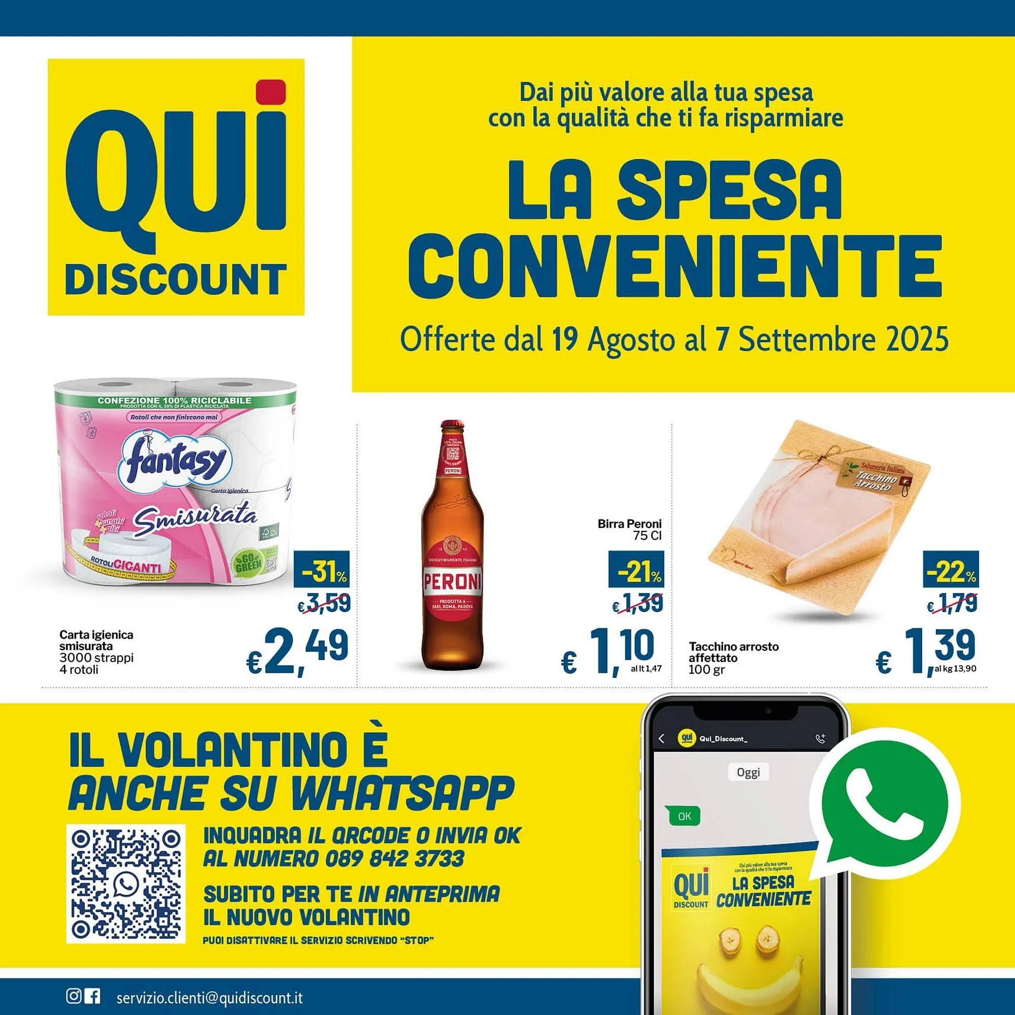 Volantino Qui Discount da 19 agosto a 7 settembre di 2025 - Pagina del volantino 1