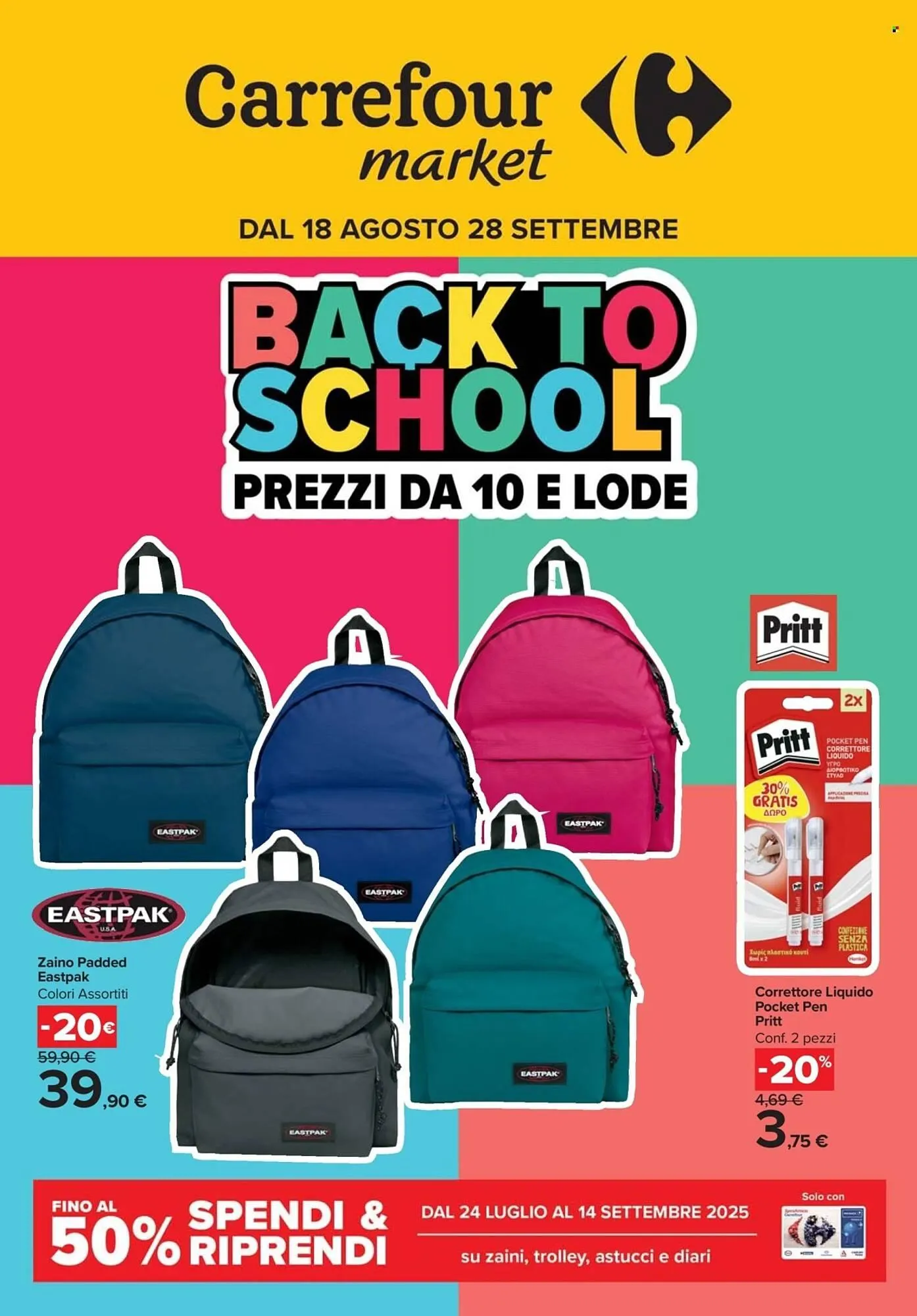 Volantino Carrefour Market da 18 agosto a 28 settembre di 2025 - Pagina del volantino 1