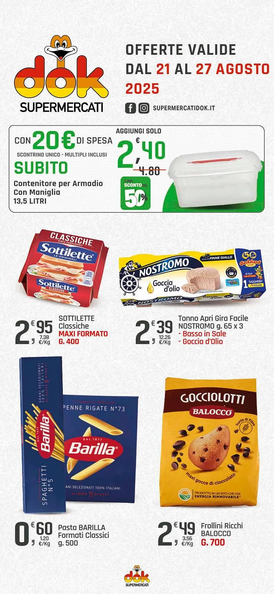 Volantino Supermercati Dok da 21 agosto a 27 agosto di 2025 - Pagina del volantino 1