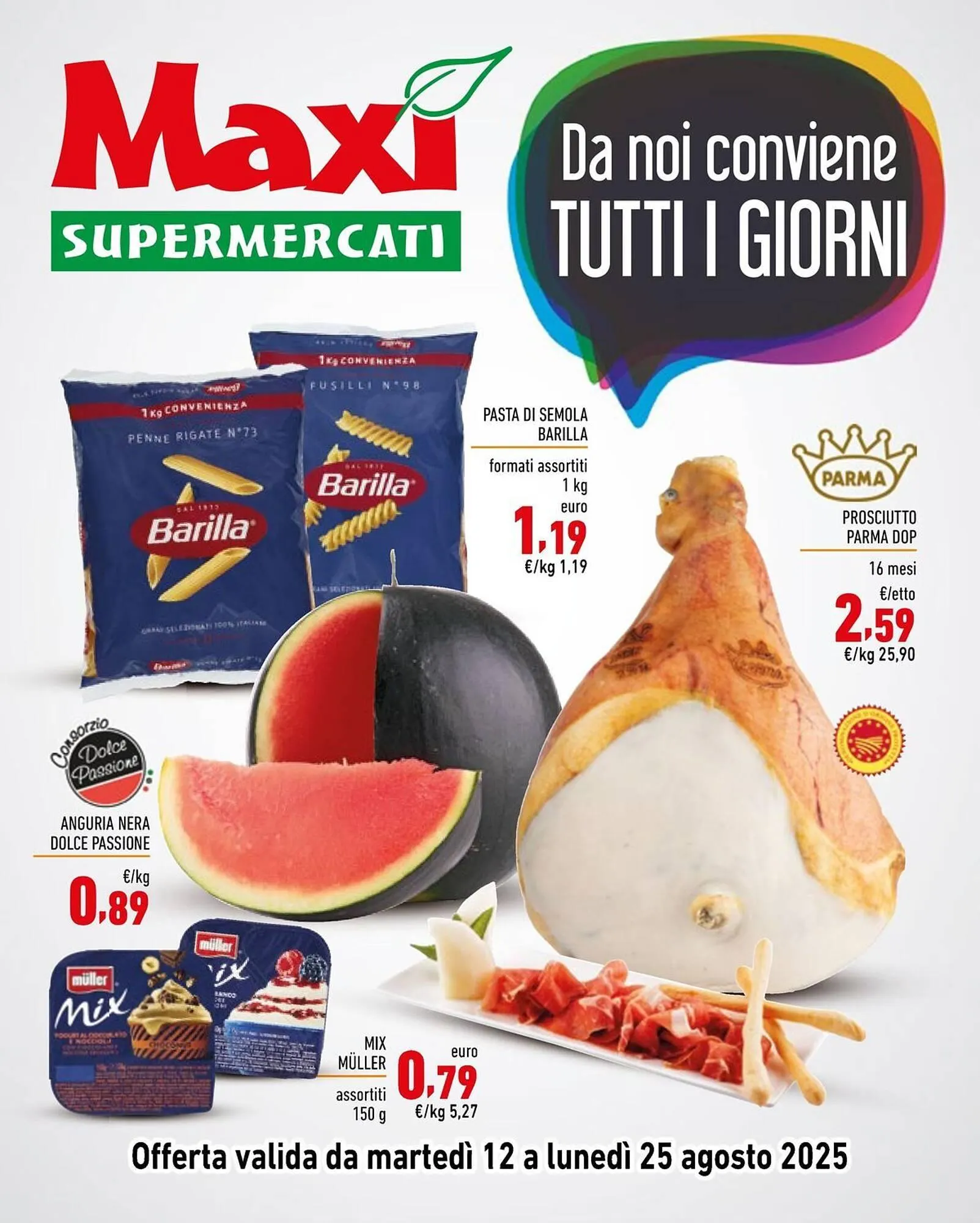 Volantino Maxi Supermercati da 12 agosto a 25 agosto di 2025 - Pagina del volantino 1