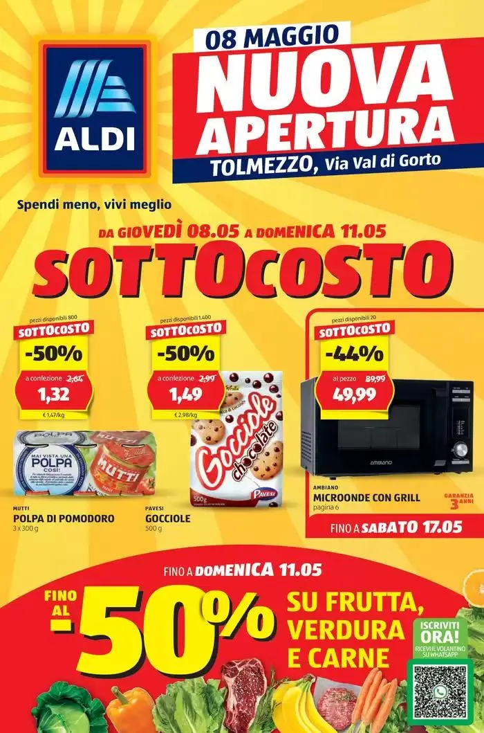 Nuova apertura SOTTOCOSTO da 8 maggio a 17 maggio di 2025 - Pagina del volantino 1