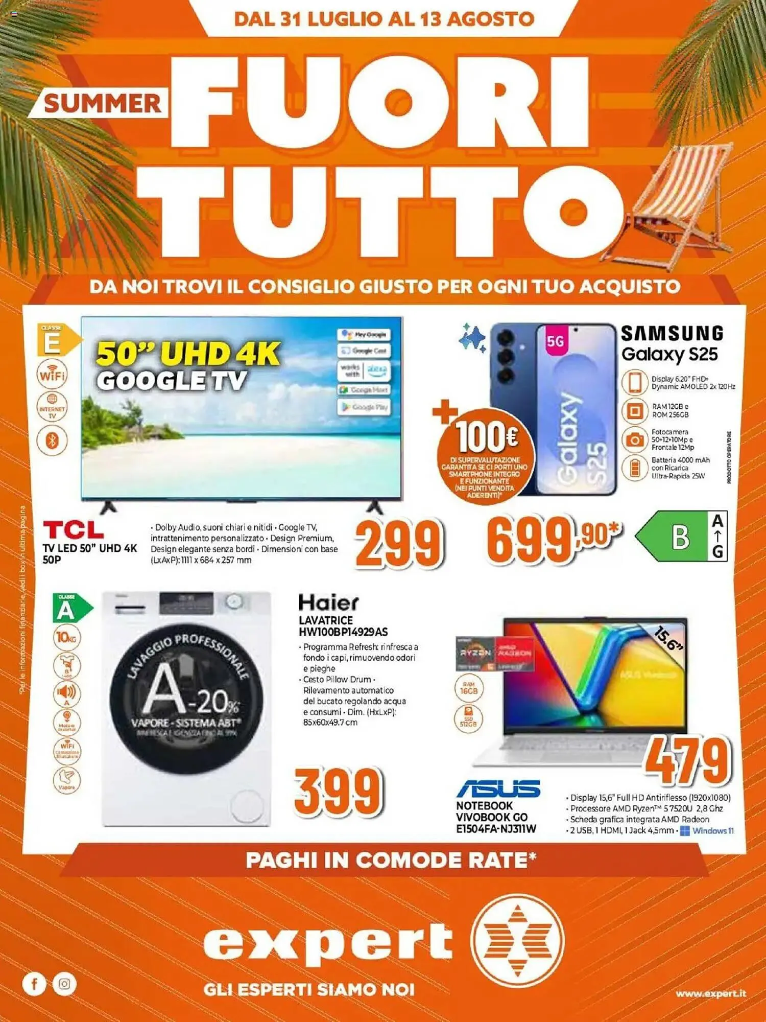 Volantino Expert da 31 luglio a 13 agosto di 2025 - Pagina del volantino 1