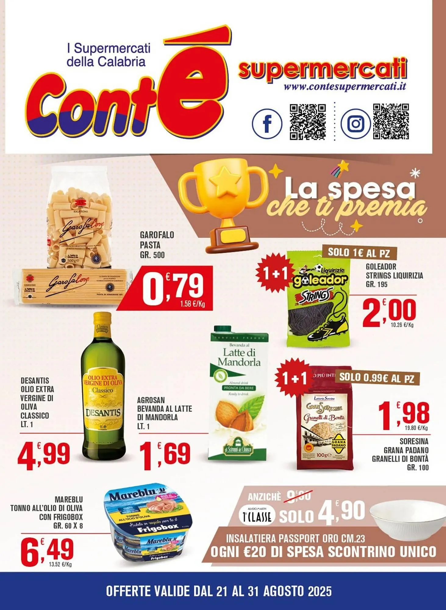 Volantino Conté Supermercati da 21 agosto a 31 agosto di 2025 - Pagina del volantino 1