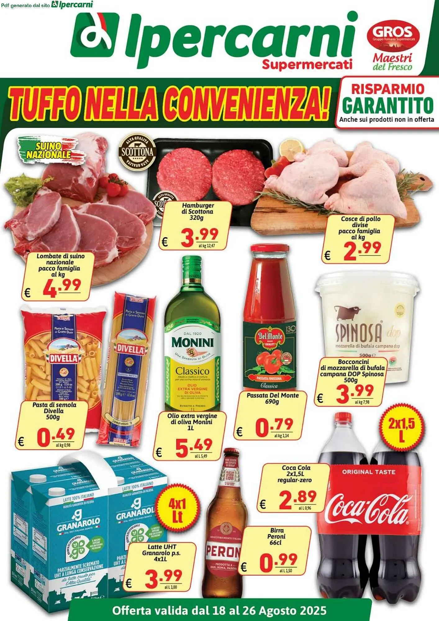 Volantino Ipercarni da 18 agosto a 26 agosto di 2025 - Pagina del volantino 1