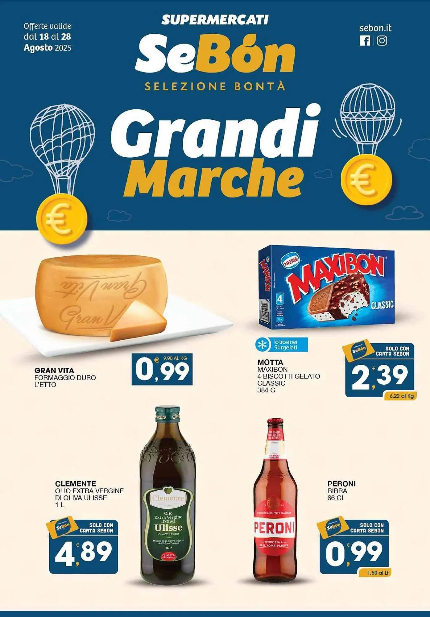 Volantino SeBón Supermercati da 18 agosto a 28 agosto di 2025 - Pagina del volantino 1