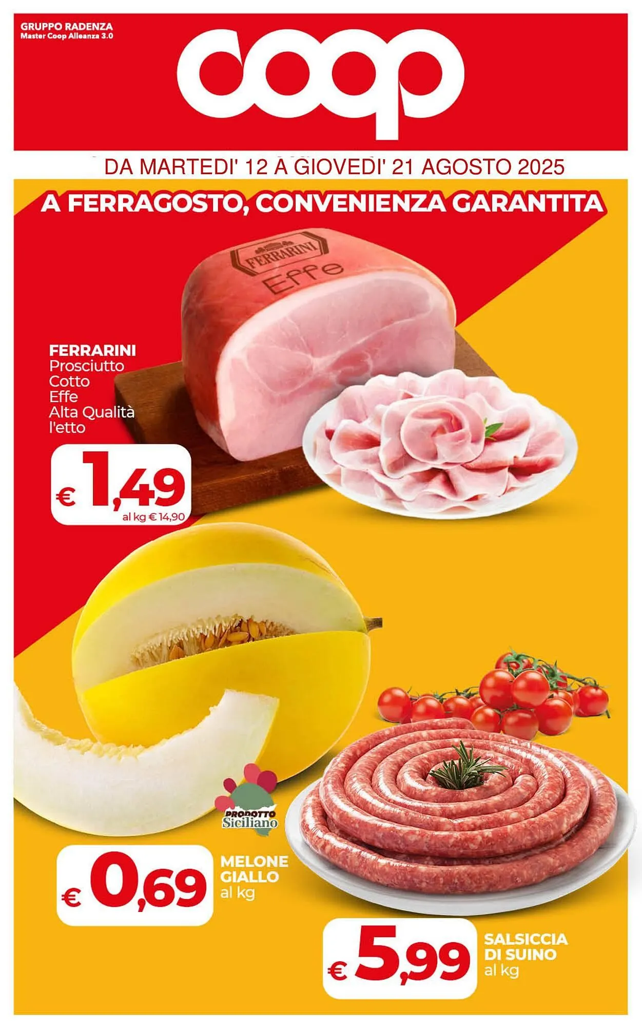 Volantino Coop Radenza da 12 agosto a 21 agosto di 2025 - Pagina del volantino 1