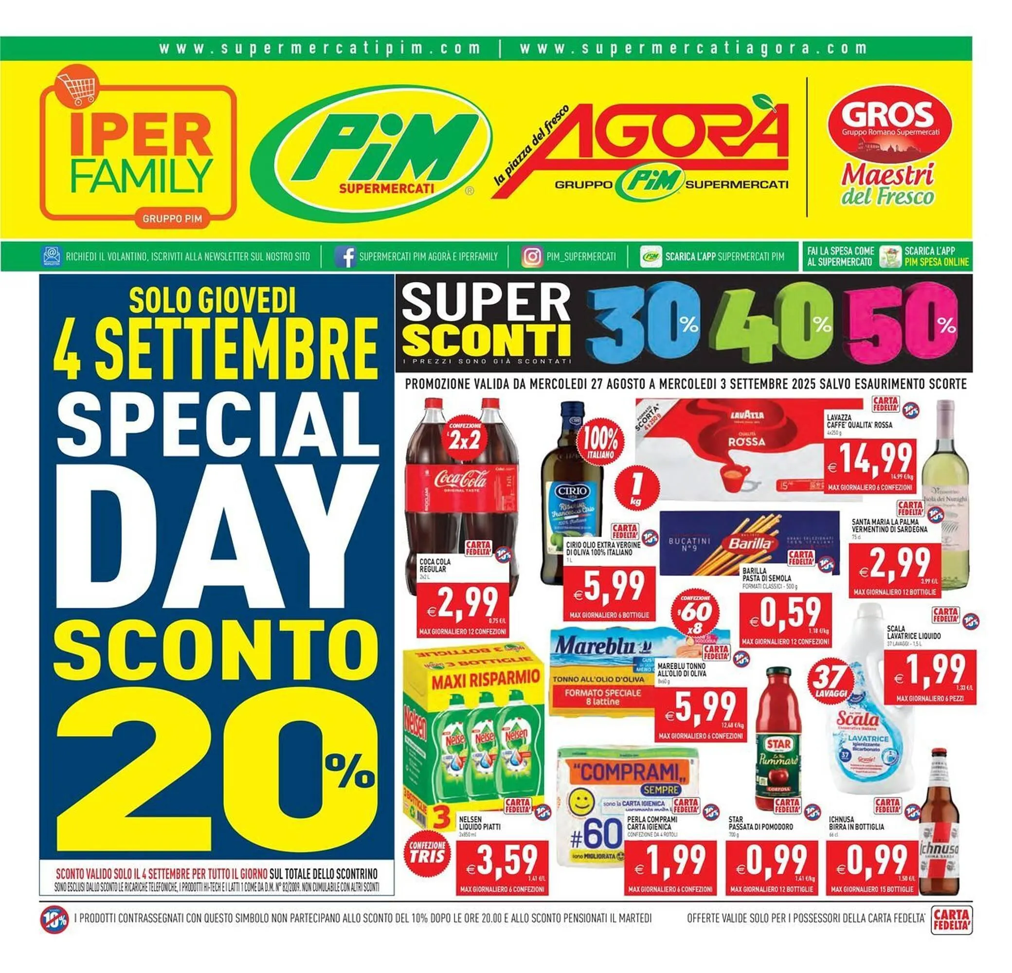 Volantino Supermercati Agorà da 27 agosto a 3 settembre di 2025 - Pagina del volantino 1