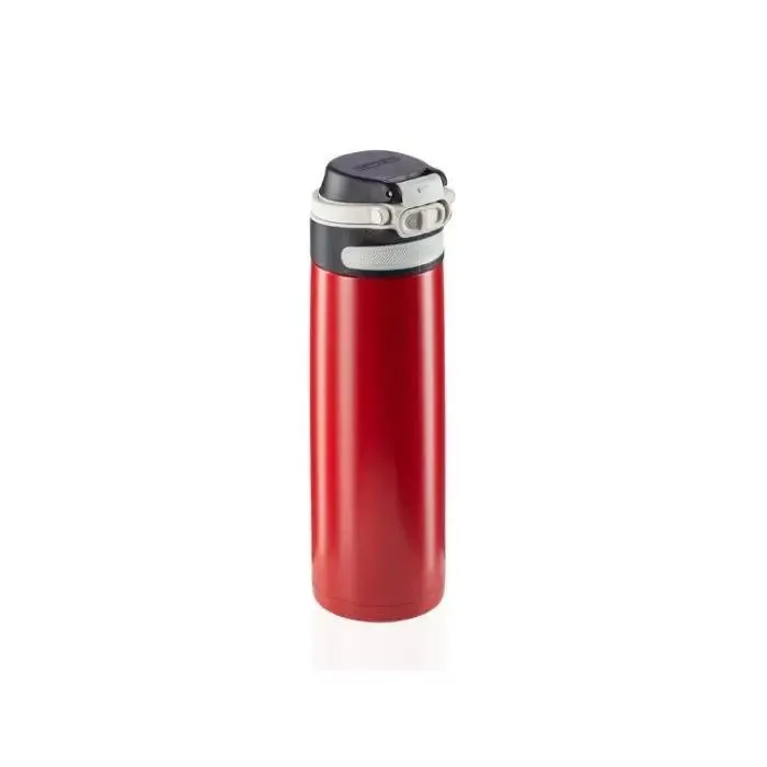 Leifheit 03273 tazza da viaggio 600 ml nero, rosso acciaio inossidabile