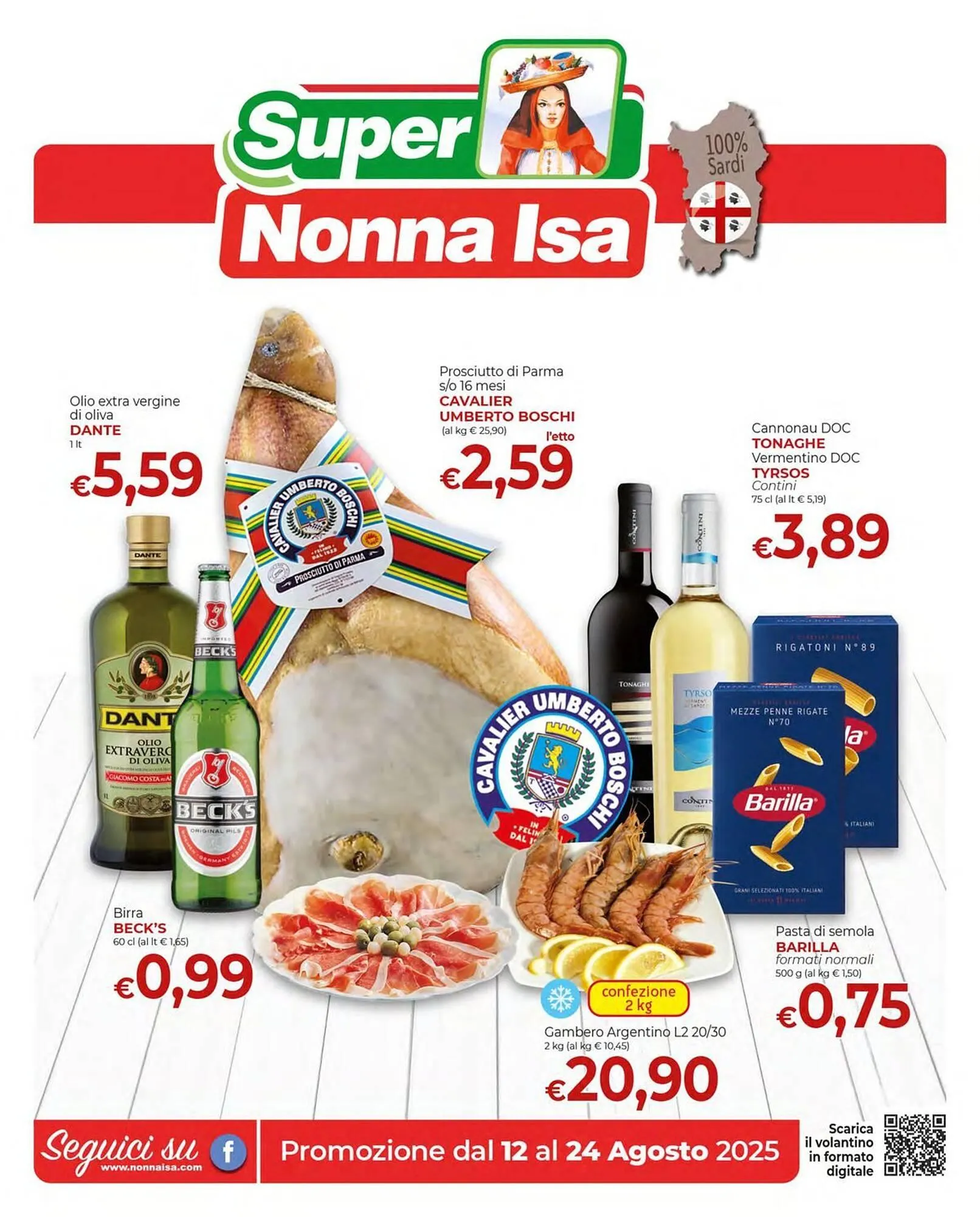 Volantino Supermercati Nonna Isa da 12 agosto a 24 agosto di 2025 - Pagina del volantino 1