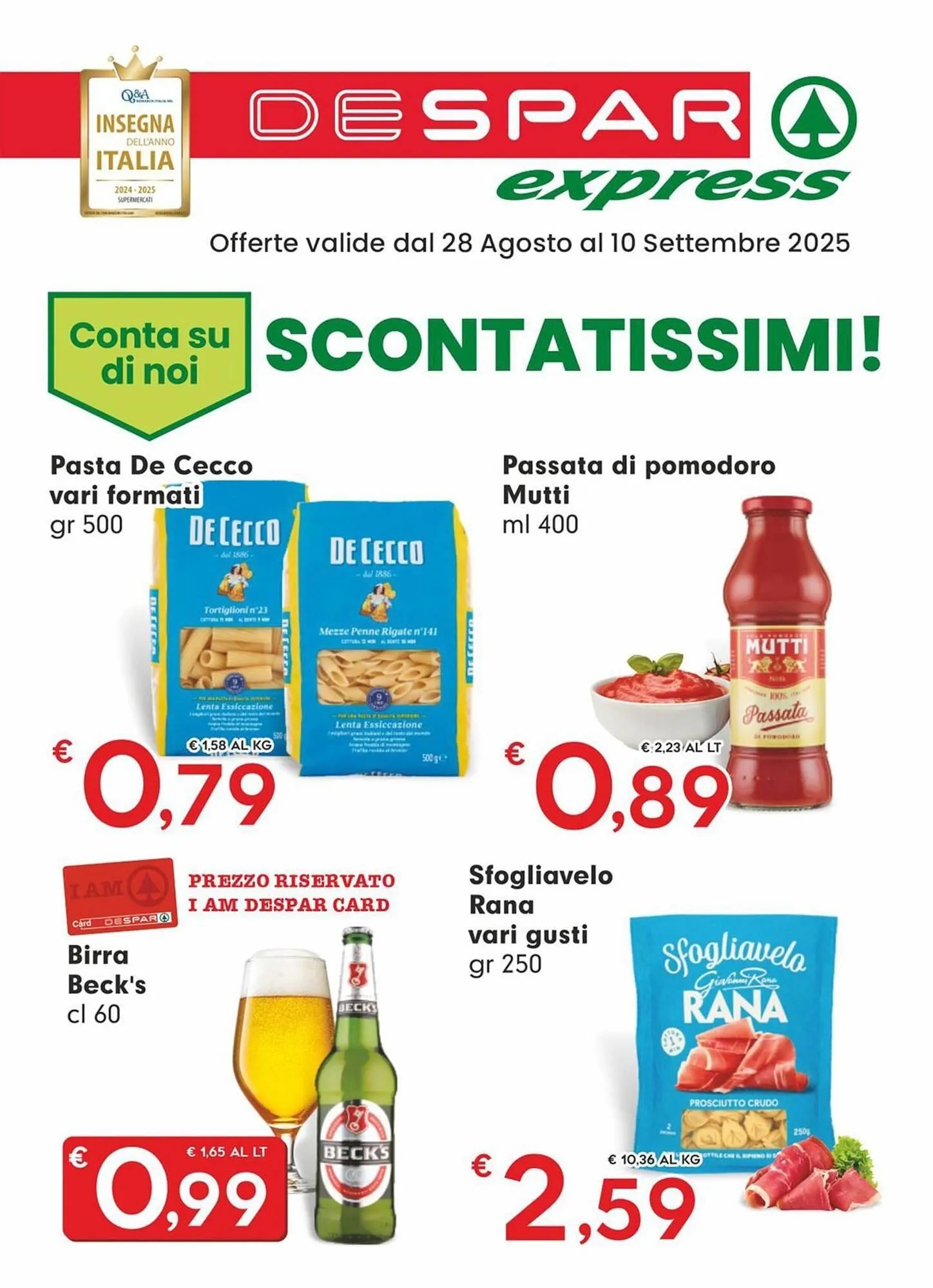 Volantino DeSpar Express da 28 agosto a 10 settembre di 2025 - Pagina del volantino 1
