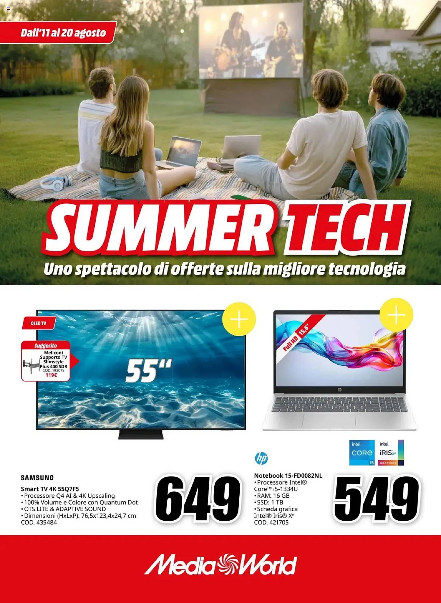 Volantino MediaWorld da 11 agosto a 20 agosto di 2025 - Pagina del volantino 1