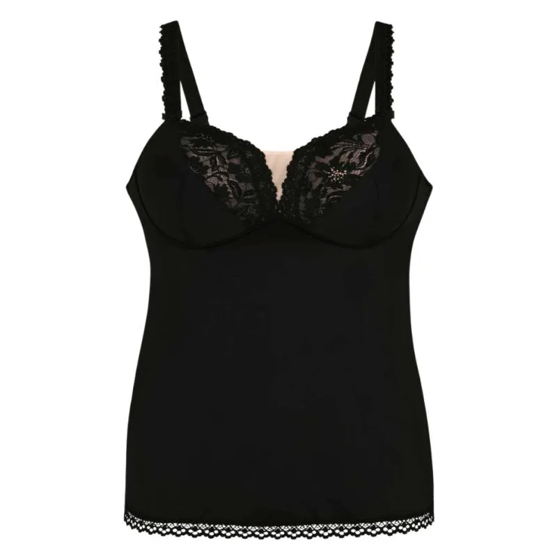 ANI0669.001 - Canotta con reggiseno integrato Helen in microfibra - nero