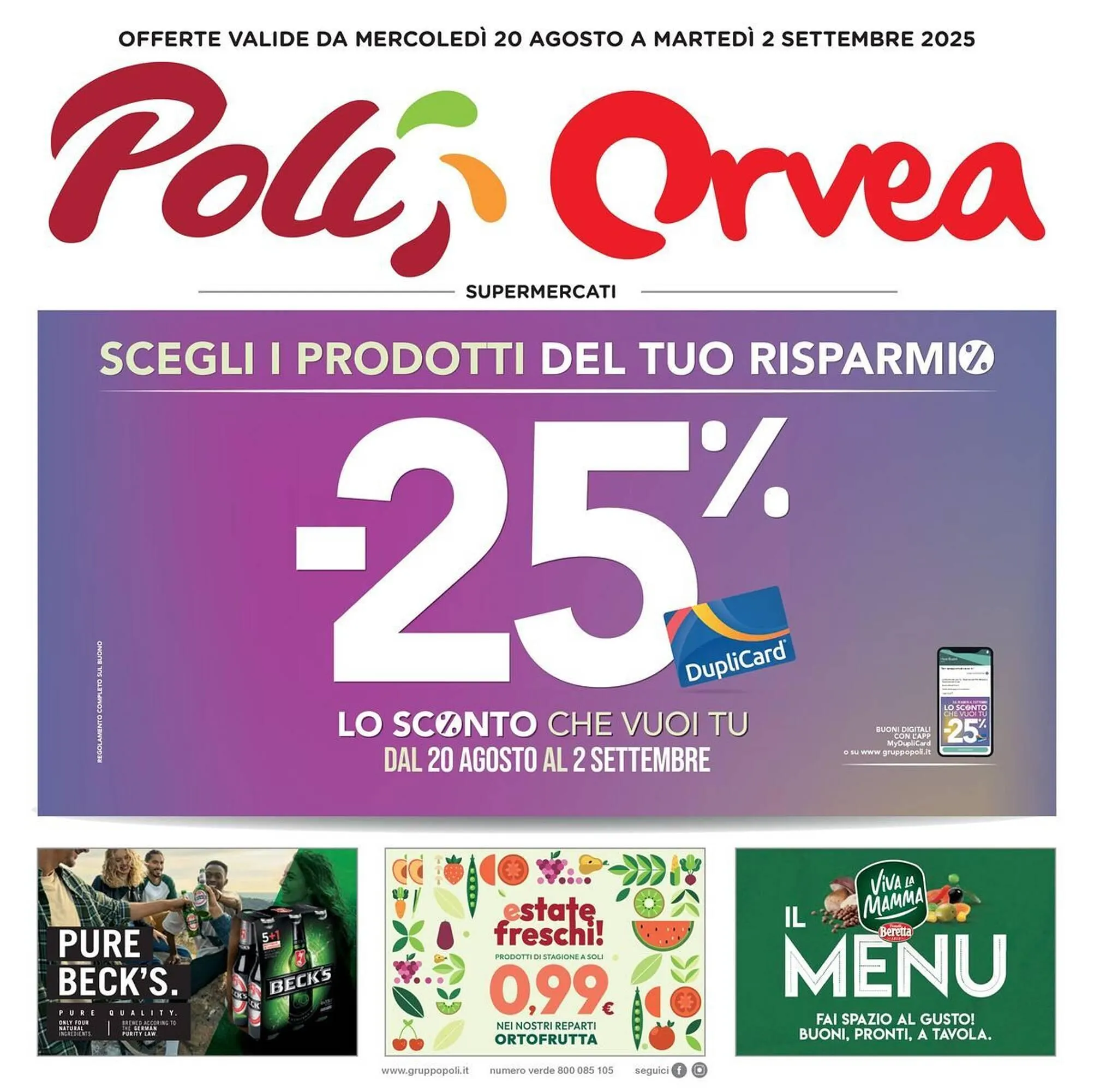 Volantino Orvea da 20 agosto a 2 settembre di 2025 - Pagina del volantino 1