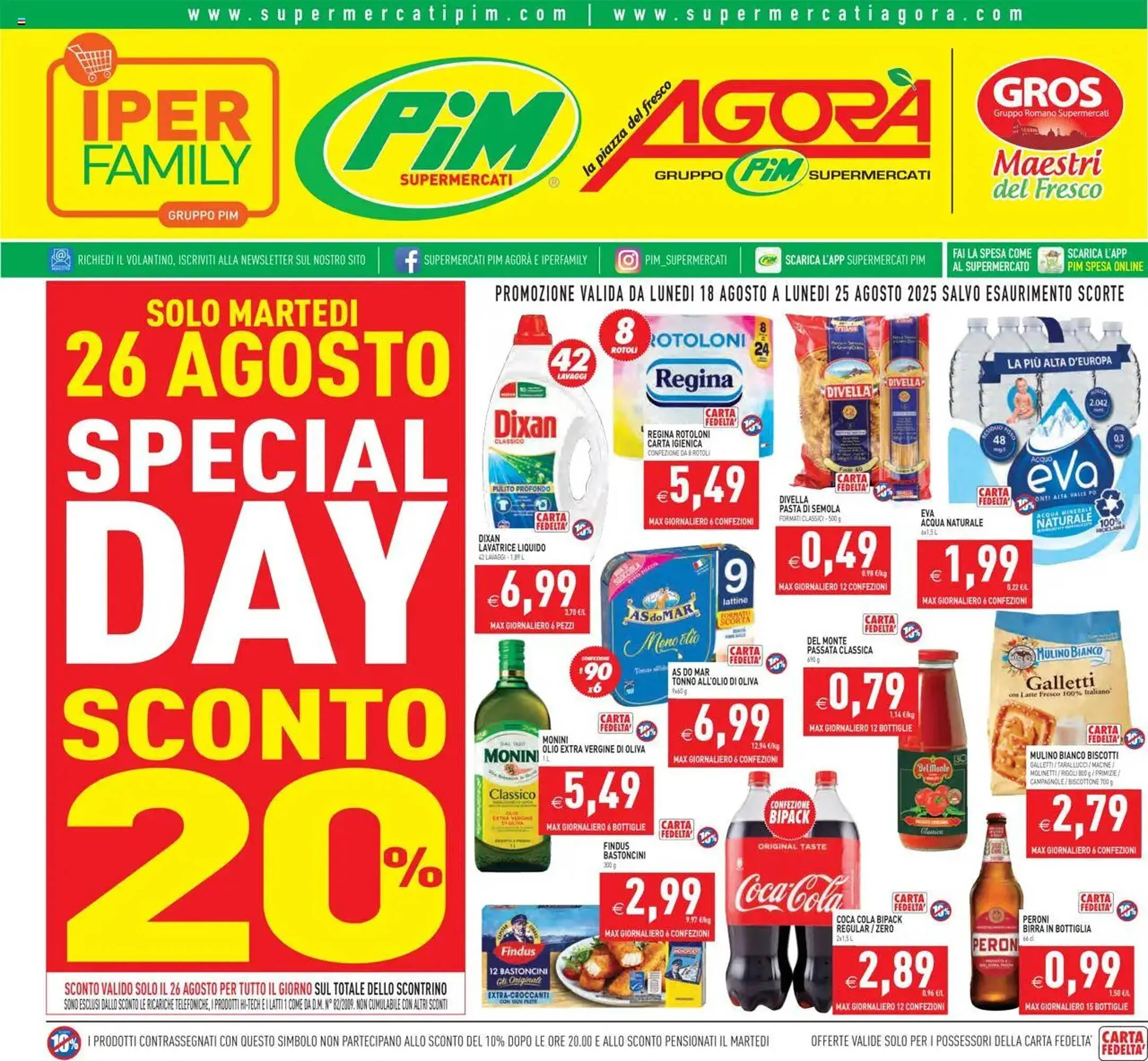 Volantino Pim Supermercati da 18 agosto a 26 agosto di 2025 - Pagina del volantino 1
