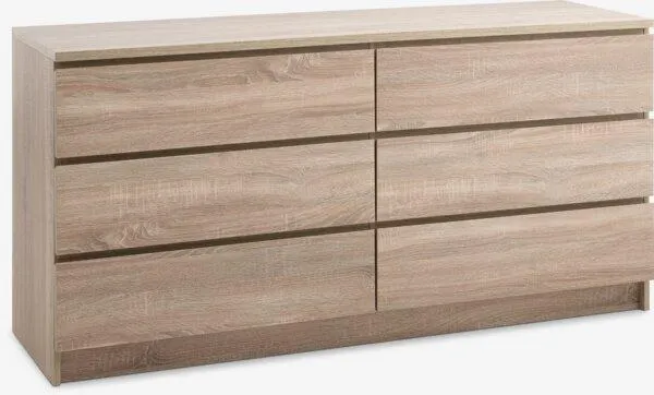 Comodă 3+3 sertare LIMFJORDEN stejar deschis