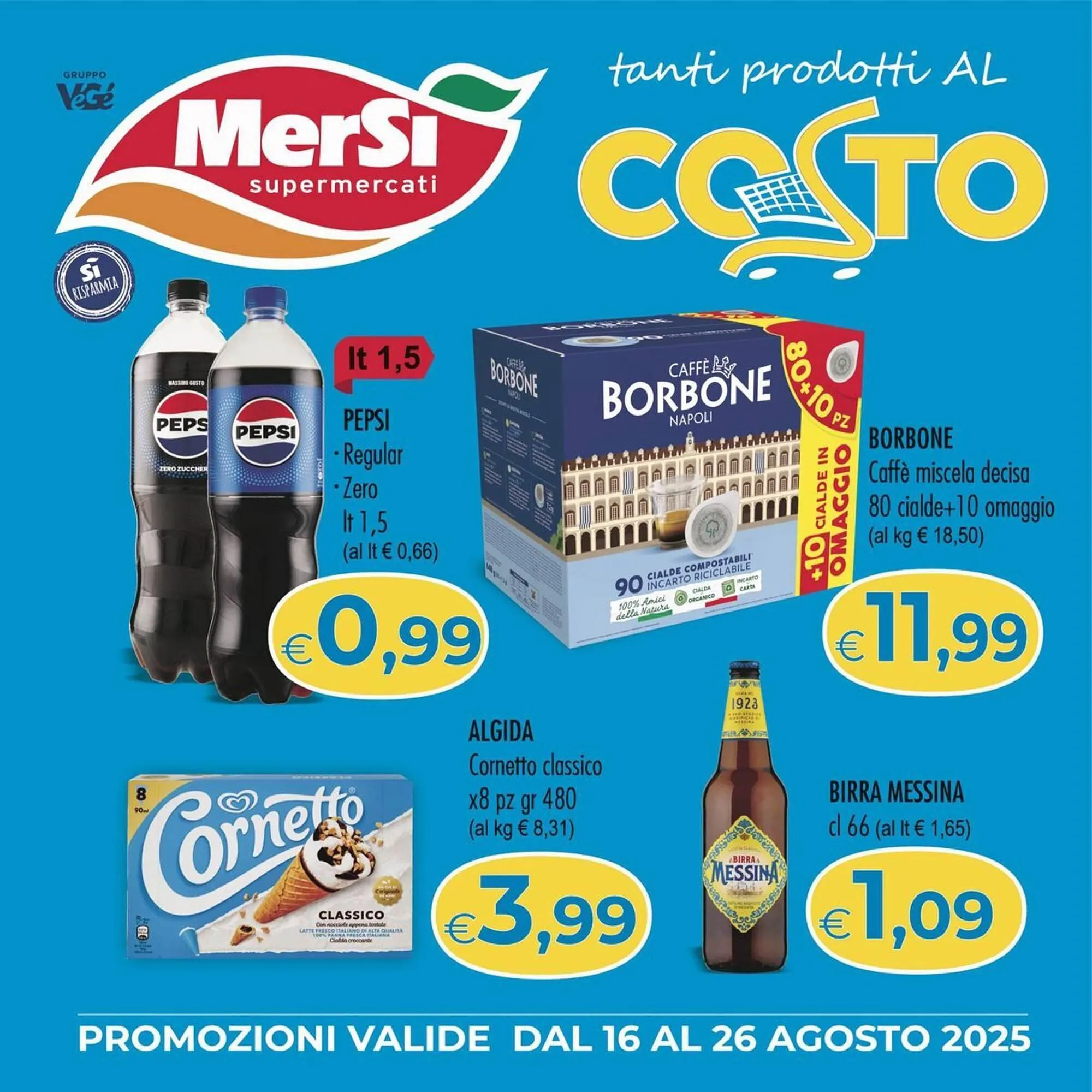 Volantino MerSi Supermercati da 16 agosto a 26 agosto di 2025 - Pagina del volantino 1