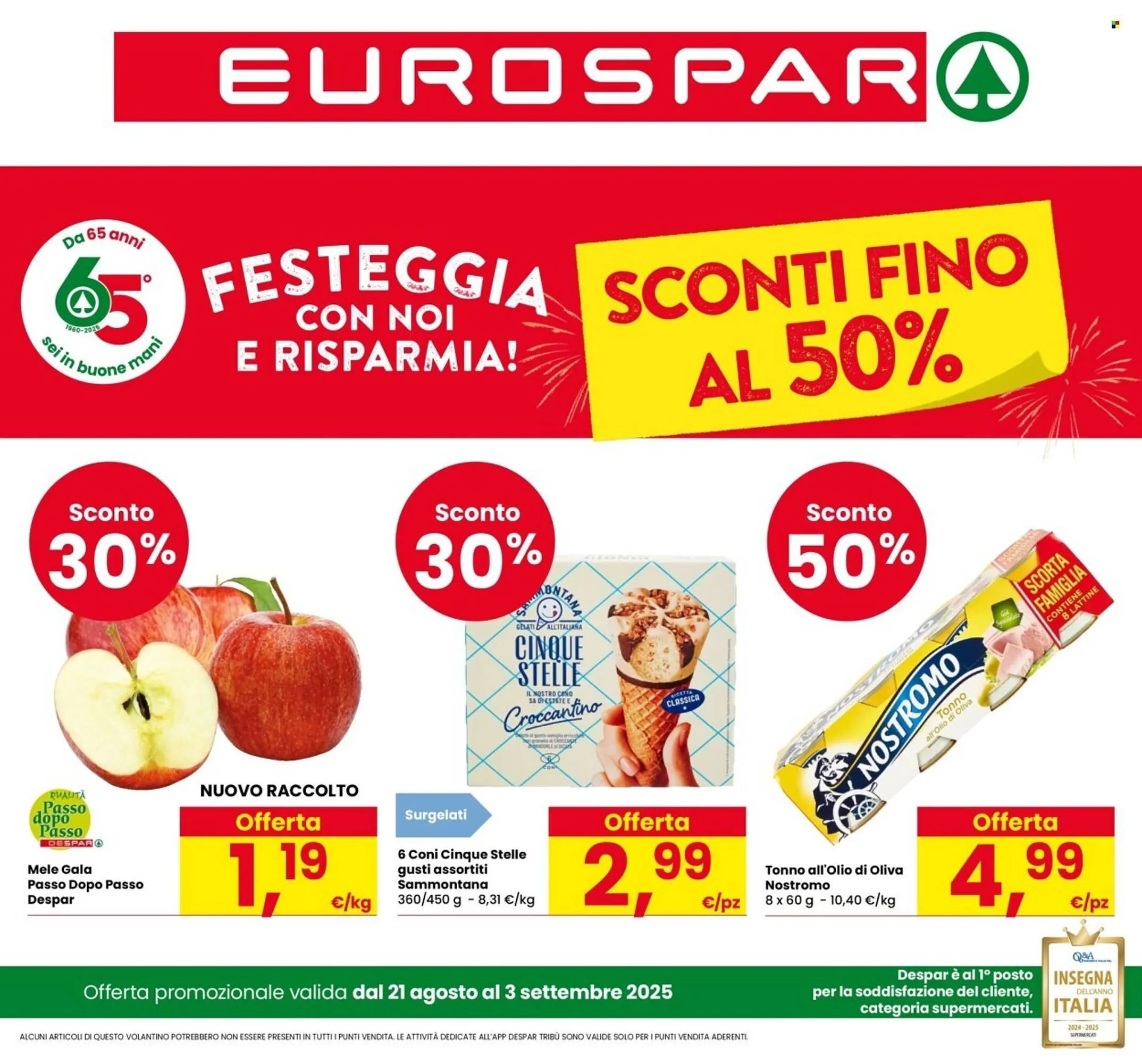 Volantino Eurospar da 21 agosto a 3 settembre di 2025 - Pagina del volantino 1