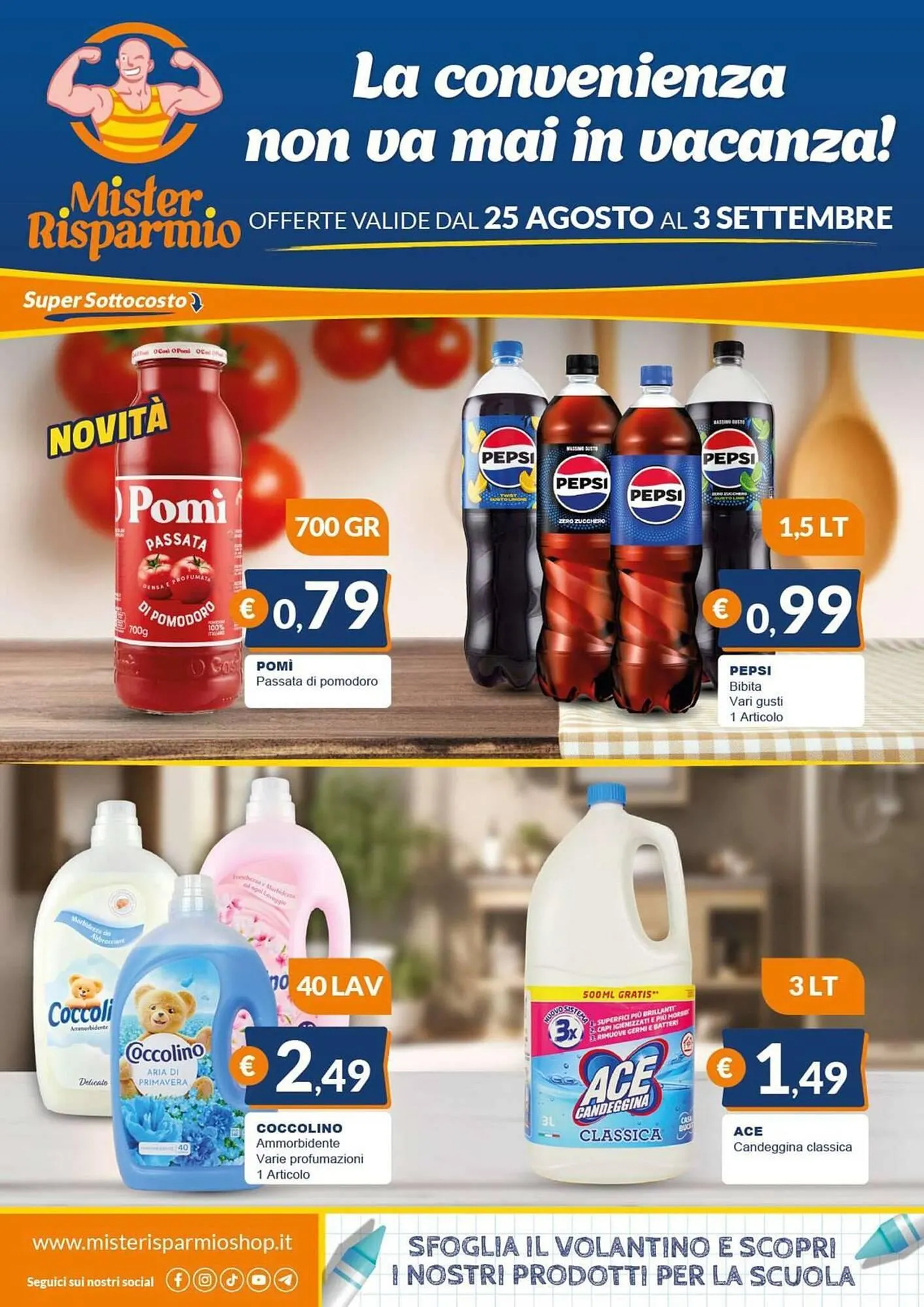 Volantino Mister Risparmio da 25 agosto a 3 settembre di 2025 - Pagina del volantino 1