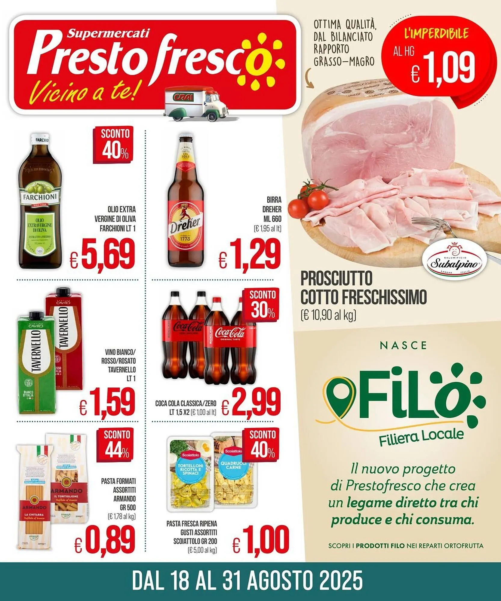 Volantino PrestoFresco da 18 agosto a 31 agosto di 2025 - Pagina del volantino 1