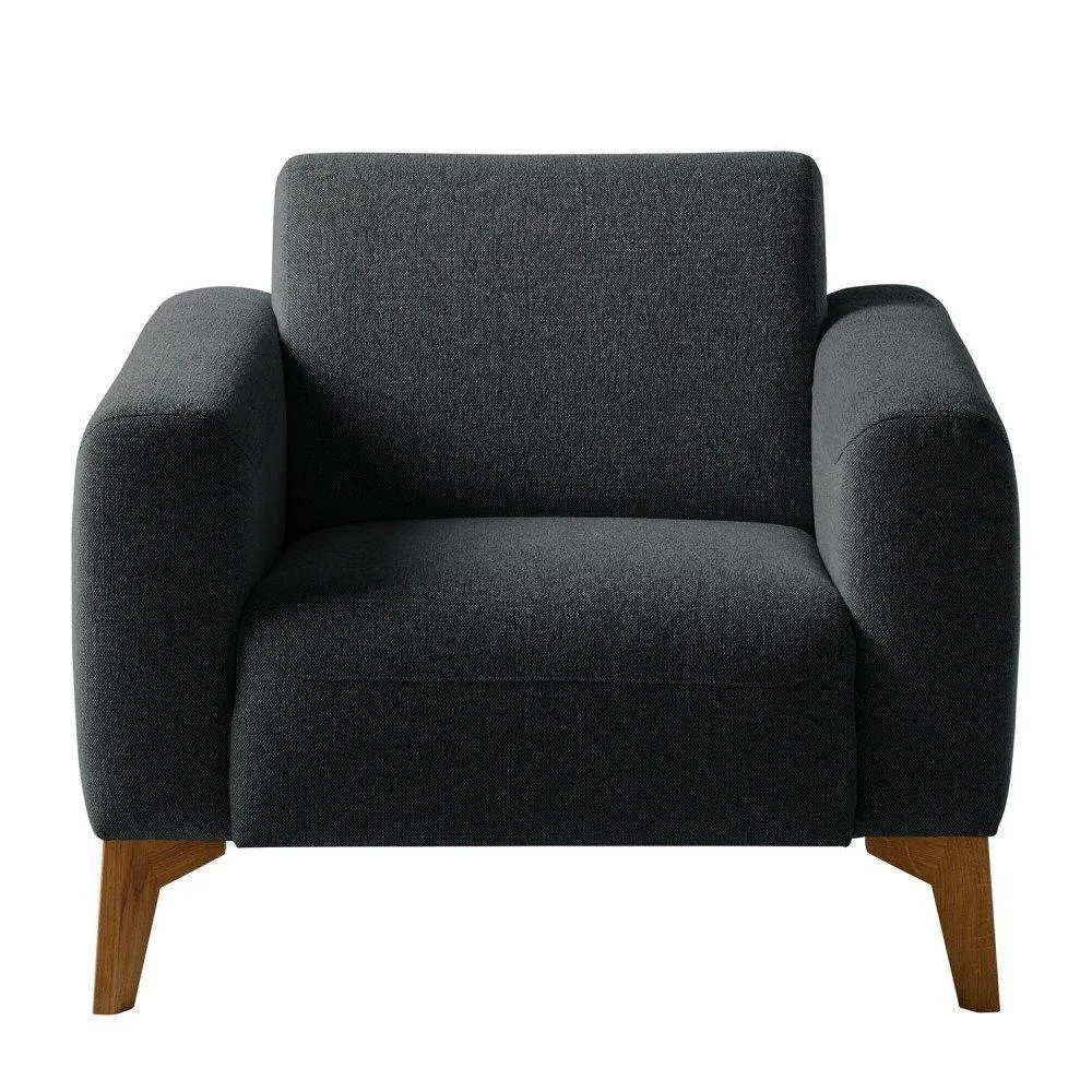 Cozumel - Sillón estilo moderno tela gris oscuro