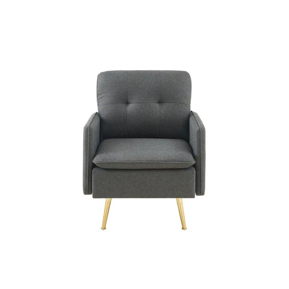 Rosini - Sillón estilo clásico tela color gris oscuro