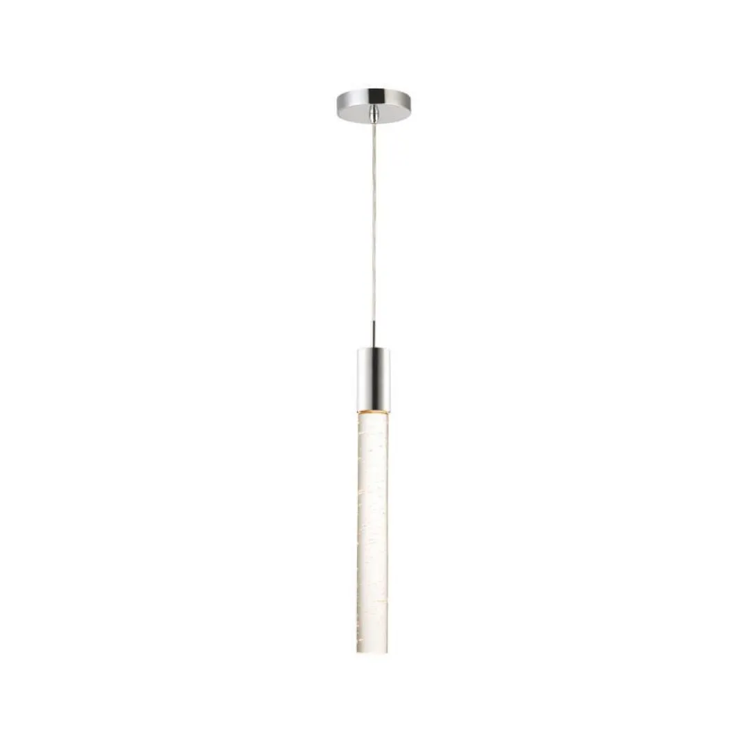 Lámpara colgante led de acero y cristal transparente con Burbujas de luz calida