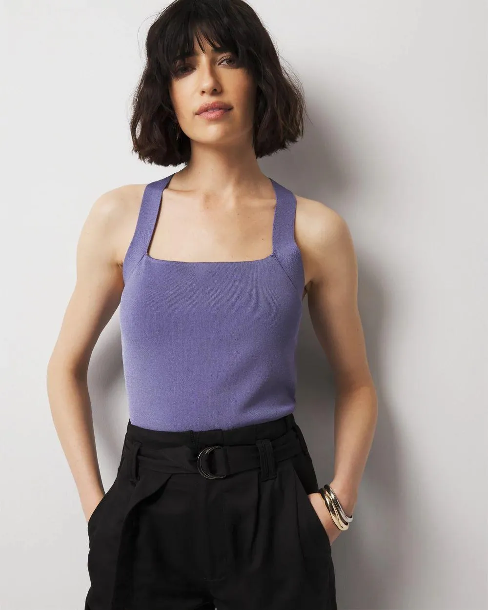 WHBMFORME ™ Sculpt Stretch Sweater Halter Top