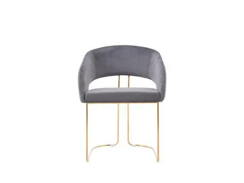 Silla Landon De Metal De Tela Color Gris